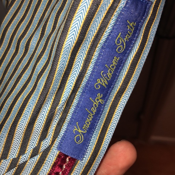 ROBERT GRAHAM Limited Edition Shirt Light Blue With Black & Yellow Stripes - Picture 10 of 11